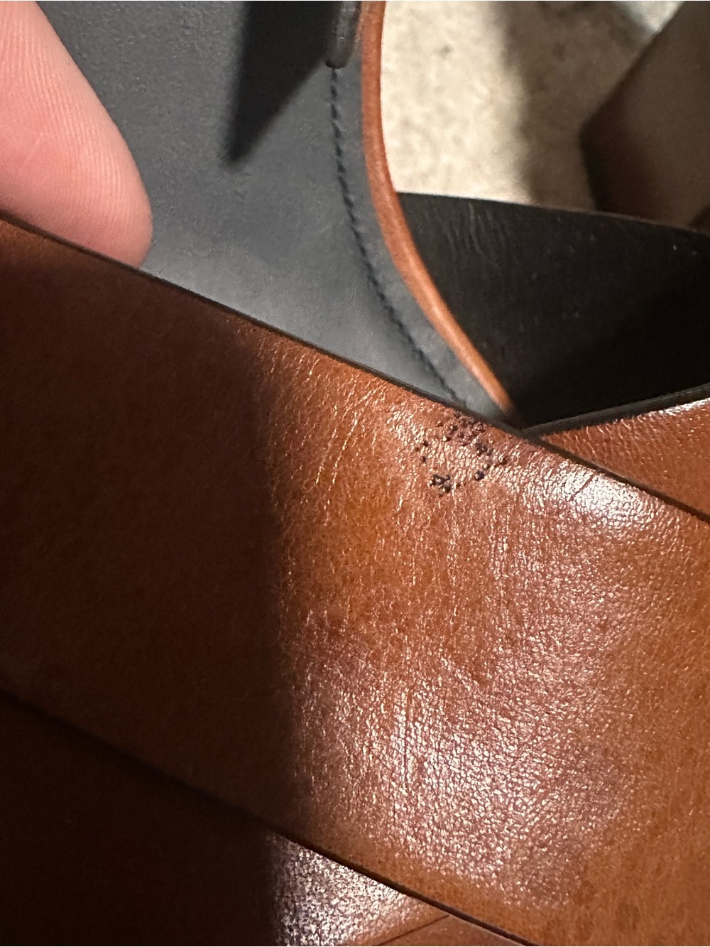 Saint Laurent Brown Leather Cross-Strap Heels - Picture 6 of 6